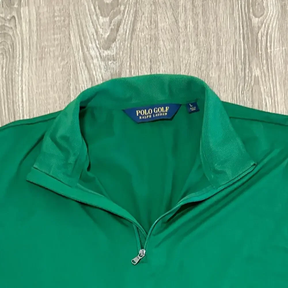 Polo Golf Ralph Lauren Masters Green Sleeveless Quarter Zip Golf Top Womens L
